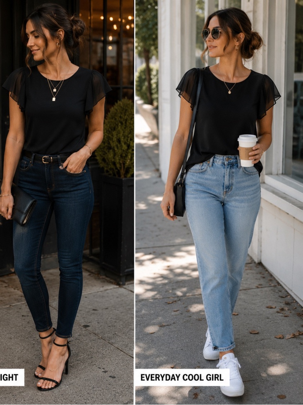〰️ Philosophy Republic Clothing Flutter Sleeve Top — Size Medium